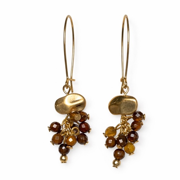 J. Jill Jewelry - J. Jill Gold Tone Beaded Cluster Dangle Earrings NWT. (BJ111)